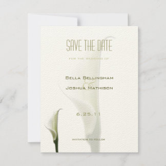 White Calla Lily Save the Date Announcement
