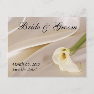 White Calla Lily-Save the Date Announcement Postcard