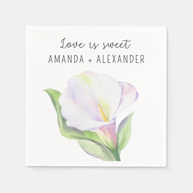 White calla - wedding shower candy napkin (Front)
