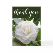 White Camellia Watercolor Fine Floral Thank You