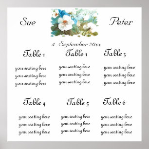 WHITE CAMELLIAS SEATING SHART POSTER