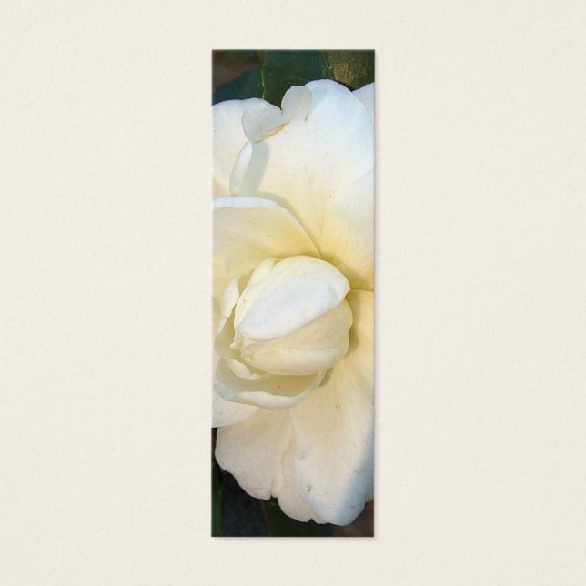 white camillia flower mini bookmark (Front)