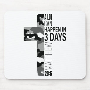 White Camo A Lot Can Happen In 3 Days Christian Ea Mouse Pad