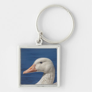 White Canadian Goose Key Ring