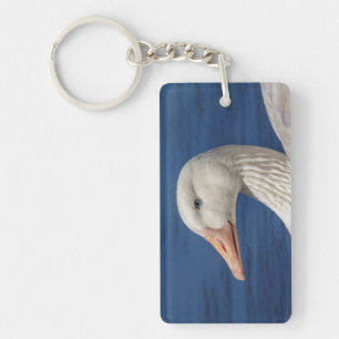White Canadian Goose Key Ring