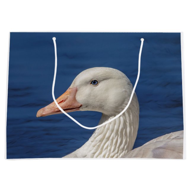White Canadian Goose Large Gift Bag (Front)