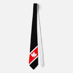 White Canadian Maple on Red White and Black Tie