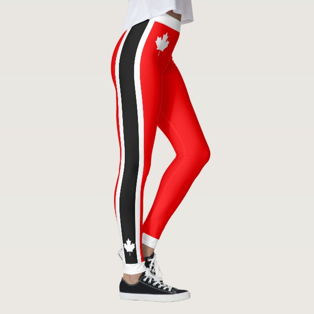 White Canadian Maple with Black White Sides on Red Leggings (Right)