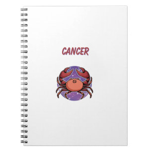 White Cancer, zodiac, star sign print Notebook
