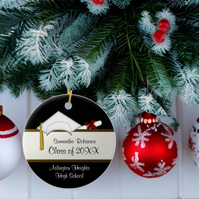 White Cap Graduation Ornament (Creator Uploaded)