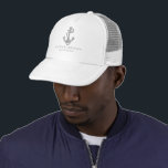 White Captain Marine Grey Nautical Anchor Trucker Hat<br><div class="desc">White Captain Marine Grey Nautical Anchor</div>