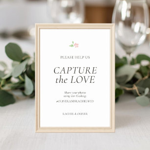 White Capture the Love Wedding Table Top Card