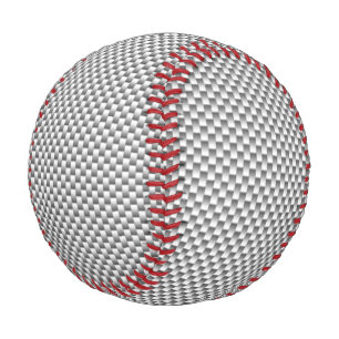 White Carbon Fibre Style Print Baseball