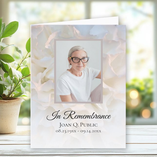 White Carnation Floral Funeral Sympathy Thank You Card (Creator Uploaded)