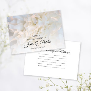 White Carnation Floral Share a Memory Funeral  Card