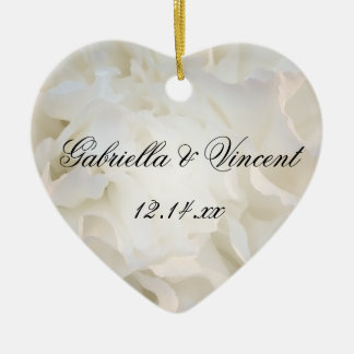 White Carnation Floral Wedding Ceramic Tree Decoration