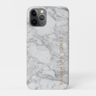 White Carrara Marble Gold Classic Personalised Case-Mate iPhone Case