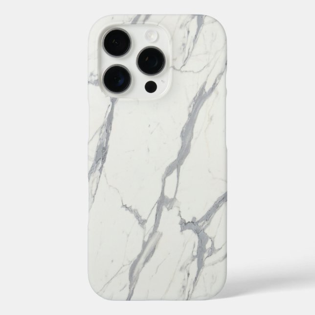 White Carrara Marble iPhone Case – Elegant Minimal (Back)