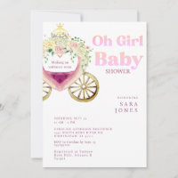 White Carriage Making an Entrance Soon Baby Shower