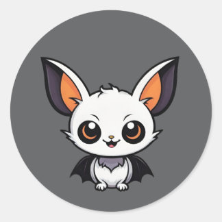 White Cartoon Halloween Vampire Bat Stickers