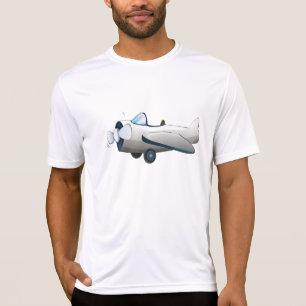 White Cartoon Propeller Plane Retro Style Vintage T-Shirt