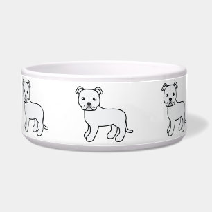 White Cartoon Staffordshire Bull Terrier