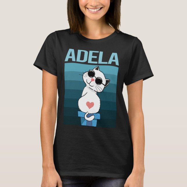 White Cat - Adela Name T-Shirt (Front)