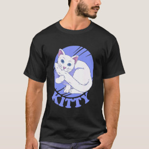 White cat bitting tail T-Shirt