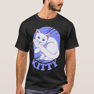 White cat bitting tail T-Shirt