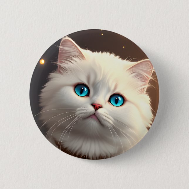 White Cat Button (Front)