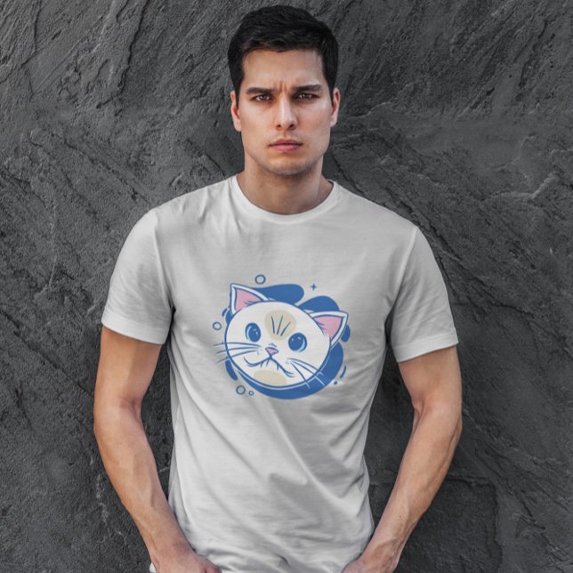 White Cat Cartoon Face Cute   T-Shirt (Creator Uploaded)