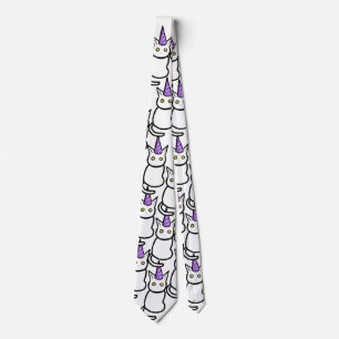 White Cat Celebration Tie