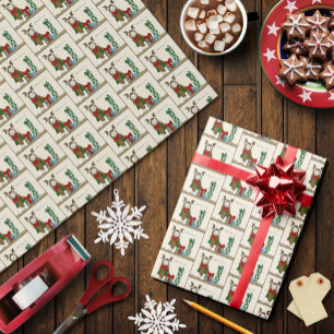 White Cat Christmas Jolly Funny Wrapping Paper