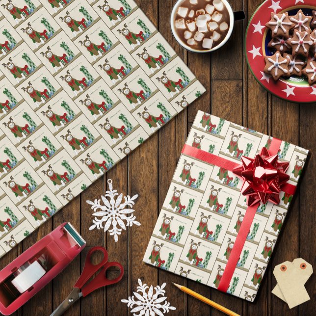 White Cat Christmas Jolly Funny Wrapping Paper (Creator Uploaded)