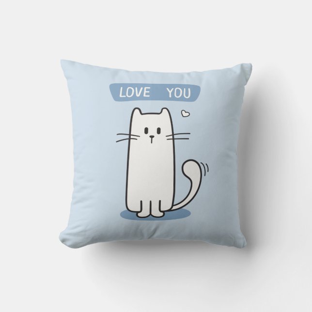 White Cat Cushion (Front)