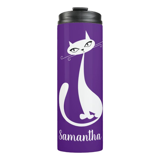 White Cat Design Thermal Tumbler (Front)
