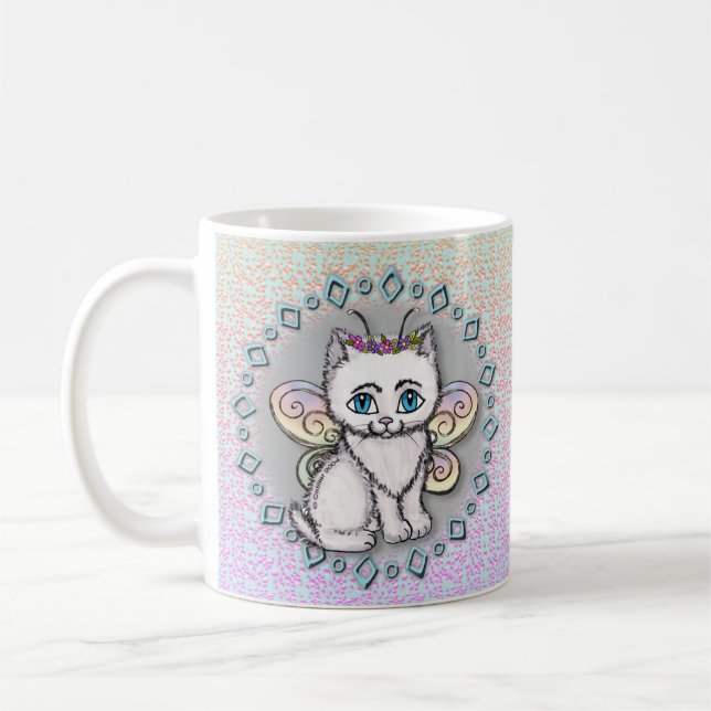 White Cat Fairy  mug  (Left)