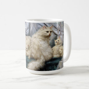 White Cat Family, Carl Kahler Coffee Mug