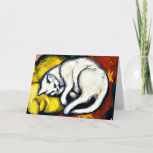 White Cat, fine art painting Card