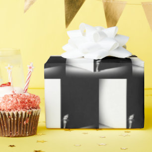 White Cat In Black Shadow Wrapping Paper