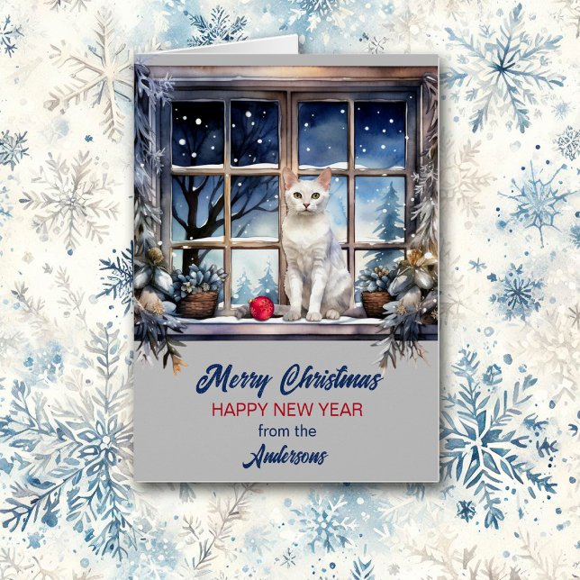 White Cat in Holiday Window Christmas (Creator Uploaded)