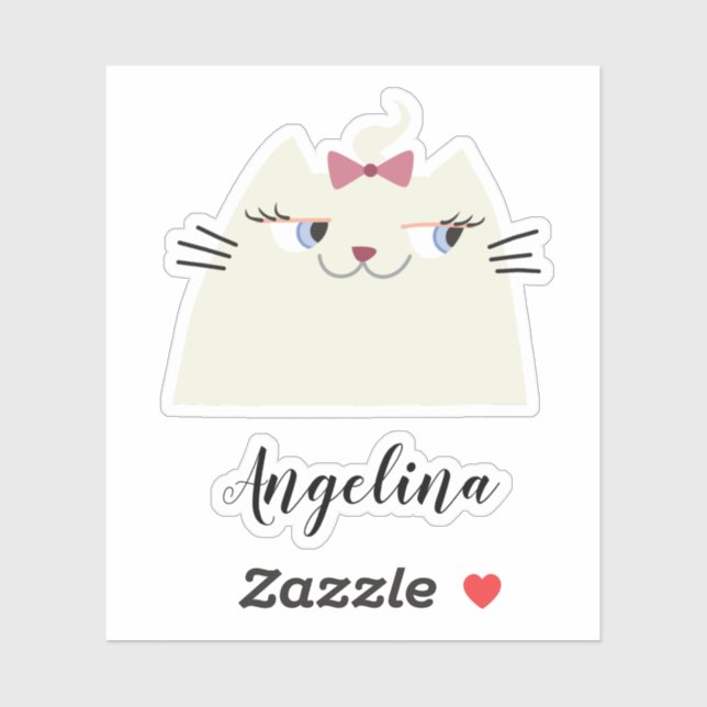 White Cat Kawaii Pink (Sheet)