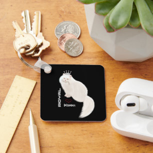 White cat key ring
