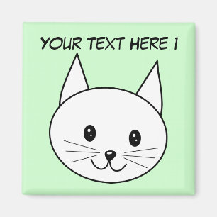 White Cat Magnet