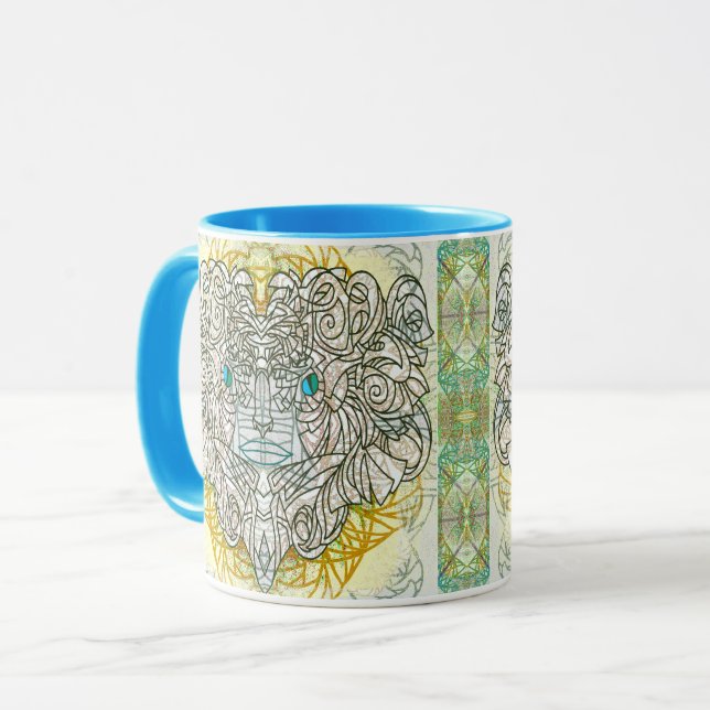 White Cat Mask Mug (Front Left)