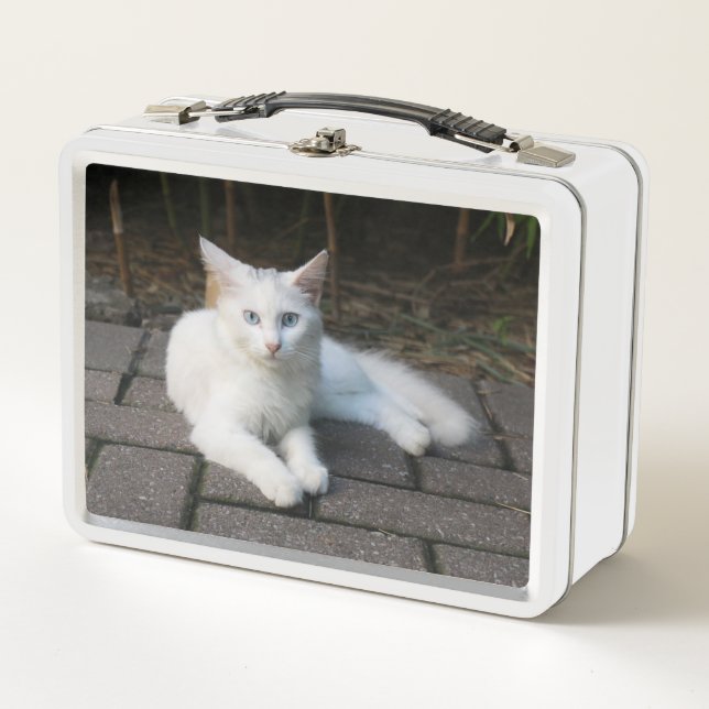 White Cat Metal Lunch Box (Front)