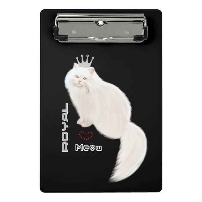 White cat mini clipboard (Front)