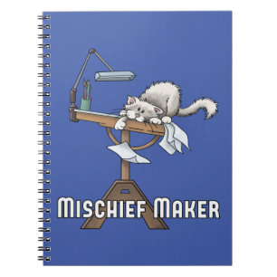 White Cat Mischief Maker Notebook