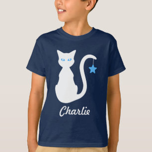White Cat Name T-Shirt (Child)