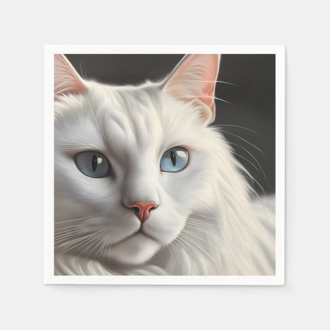 White Cat Napkin (Front)